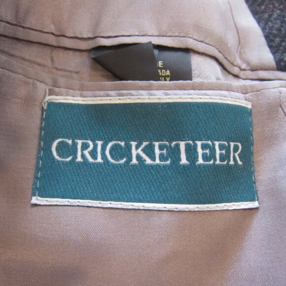 Vintage Cricketeer Dark Gray Wool Double Breasted Tweed Jacket 42 Short K114 - Picture 7 of 10